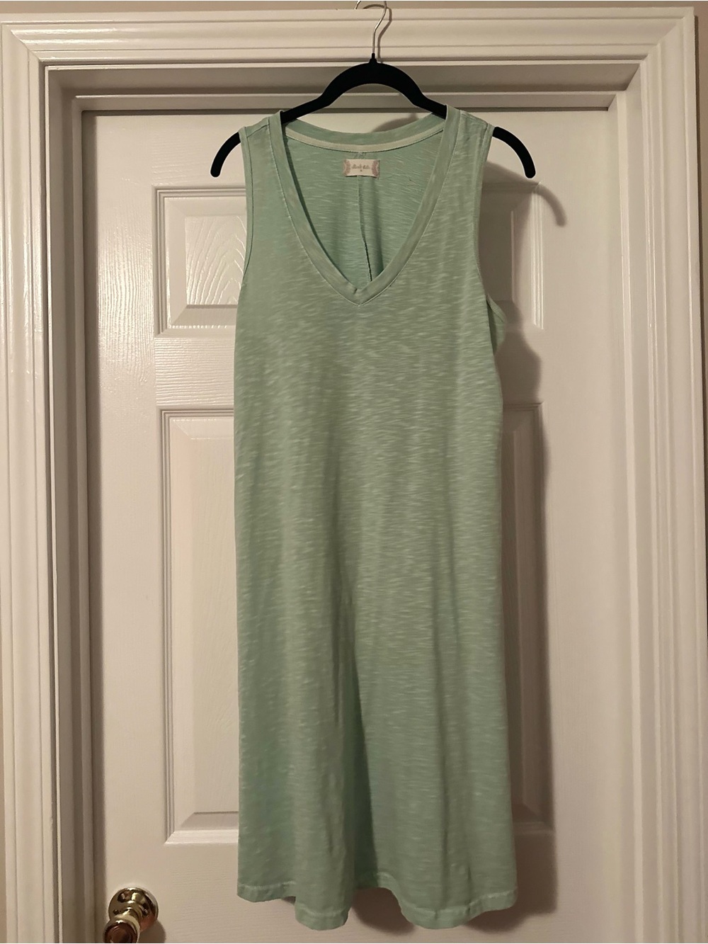 Light Mint V-Neck Sleeveless Tank Dress